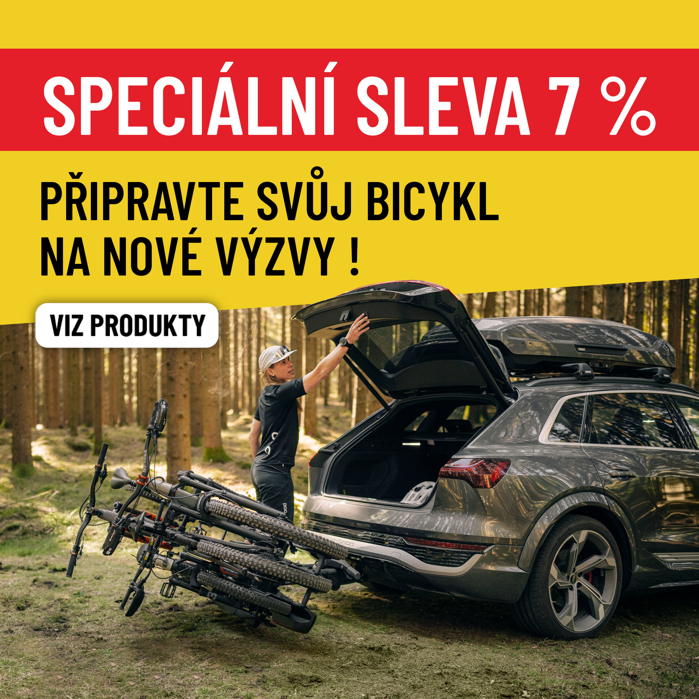 speciální nabídka. sleva 7% na nosiče na jízdních kol